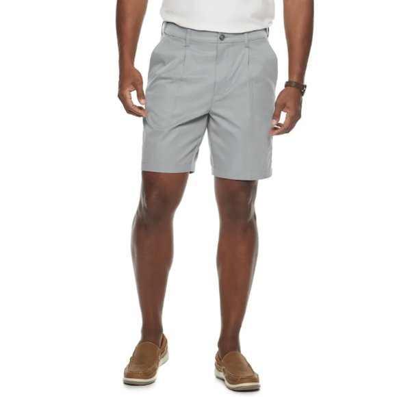 Croft & Barrow Other - Men's Croft & Barrow Pleated-Front Performance Shorts-Silver Nickle-New with Tag